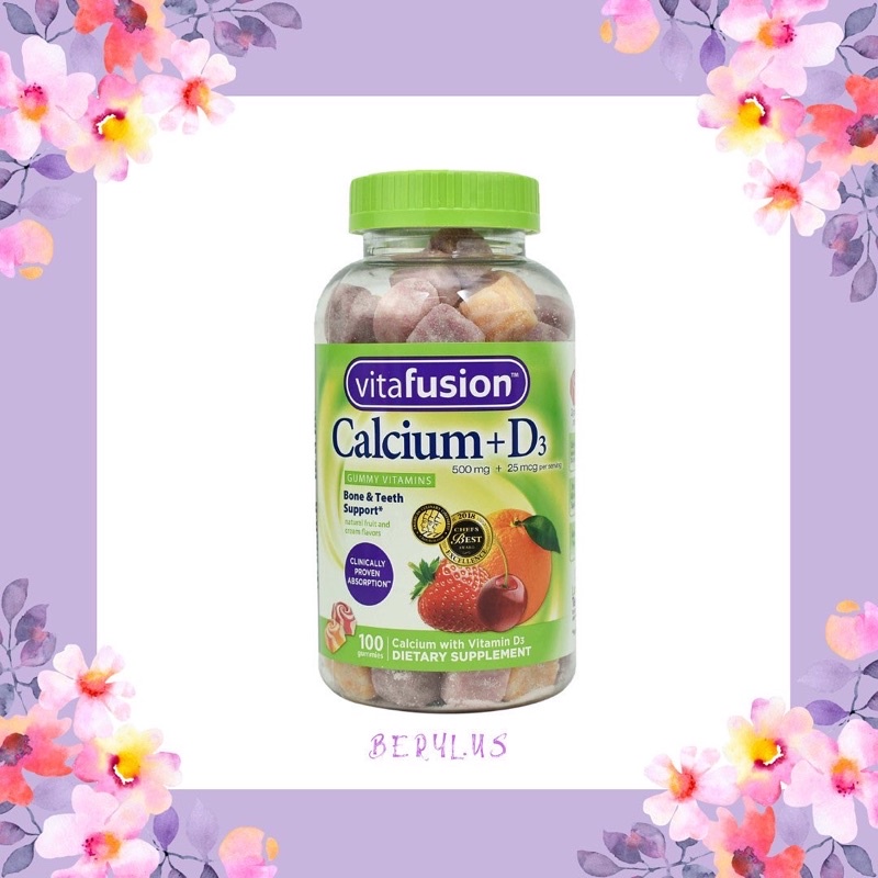Vitafusion Calcium D3 Gummy Vitamins Kẹo dẻo bổ sung Canxi & Vitamin D3