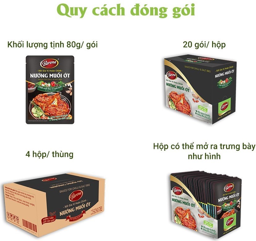 Mô tả Gia Vị Nướng Muối Ớt Barona 80g ướp ngon chuẩn vị không cần nêm nếm - 2