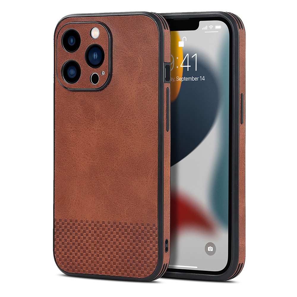 Sang Trọng Ốp Điện Thoại Da PU Có Tấm Bảo Vệ Ống Kính Cho iPhone 13 12 Pro Max 13Pro 12Pro 12mini 13mini