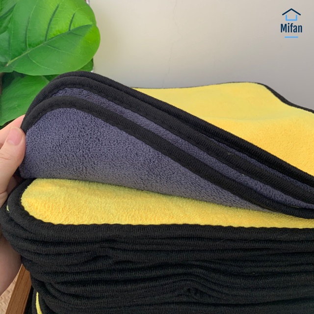Ảnh Khăn Lau Xe Hơi Ô Tô Microfiber Cao Cấp Mifan - Mật độ 600 gsm  - Siêu Thấm, Không rụng lông, Không phai màu 3