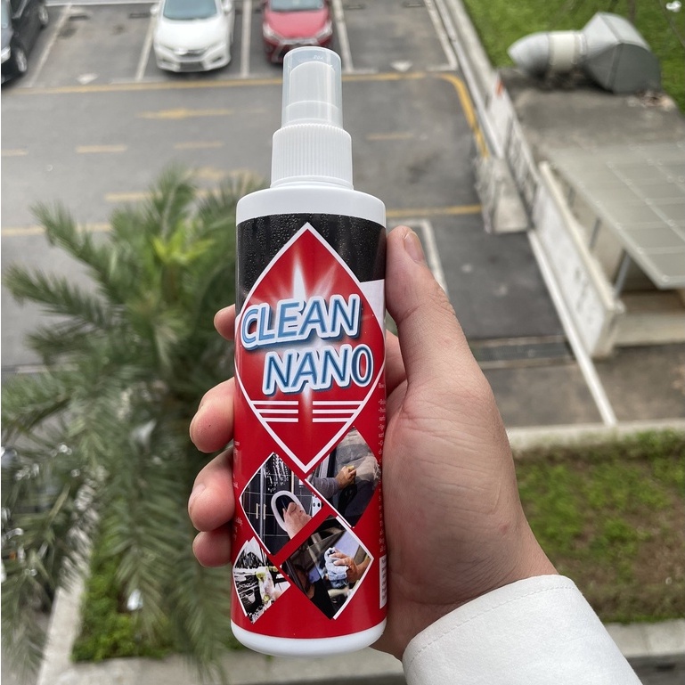Clean Nano Xịt Tẩy Ố Kính 250ml - Tẩy Cặn Canxi Vết Ố Kính Vết Mưa Axit Chống Bám Nước Cho Kính Ô Tô