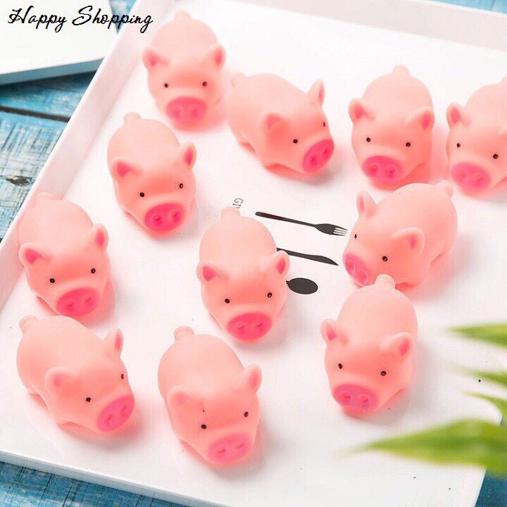 Sét 5 -10  con  LỢN MỀM bóp kêu chút chít kute giảm stress đồ chơi trang trí