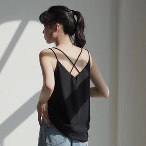 Áo hai dây đan lưng lụa basic trơn màu dáng suông A919 Kymie