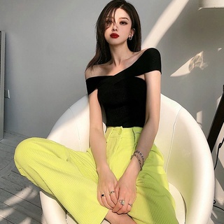Áo Thun  Tăm  Cotton Cổ Chéo Mặc Nhiều Kiểu