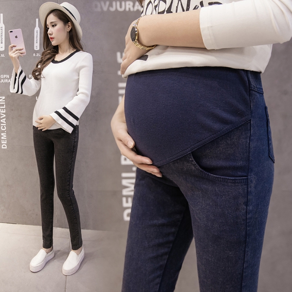 Quần Legging Jean Dài Chất Liệu Co Giãn Thoải Mái Cho Mẹ Bầu