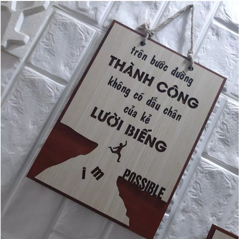 Tranh động lực treo tường handmade "Trên bước đường thành công có dấu  kẻ lười biếng" và nhiều mẫu