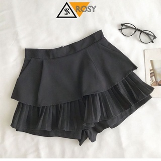 (Có quần trong) Chân váy tầng xếp li dáng ngắn xòe phồng cao cấp có quần trong dày dặn CV06 Rusy