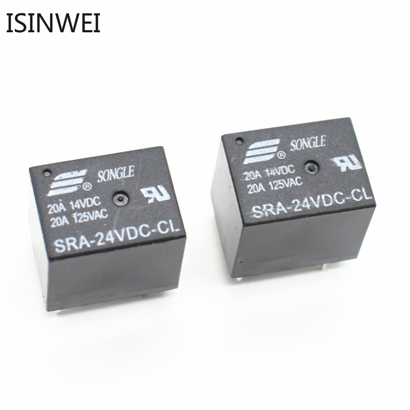 EMSea 5 Stück Mini Leistungsrelais 24V DC - 5 Pin SRA-24VDC-CL Für Auto & Industrie