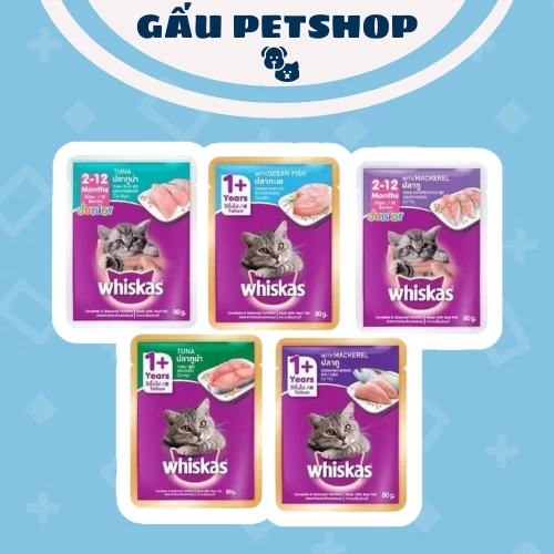 Pate Whiskas Mèo Con Và Mèo Trên 1 Tuổi Gói 80g - Pate Cho Mèo Whiskas