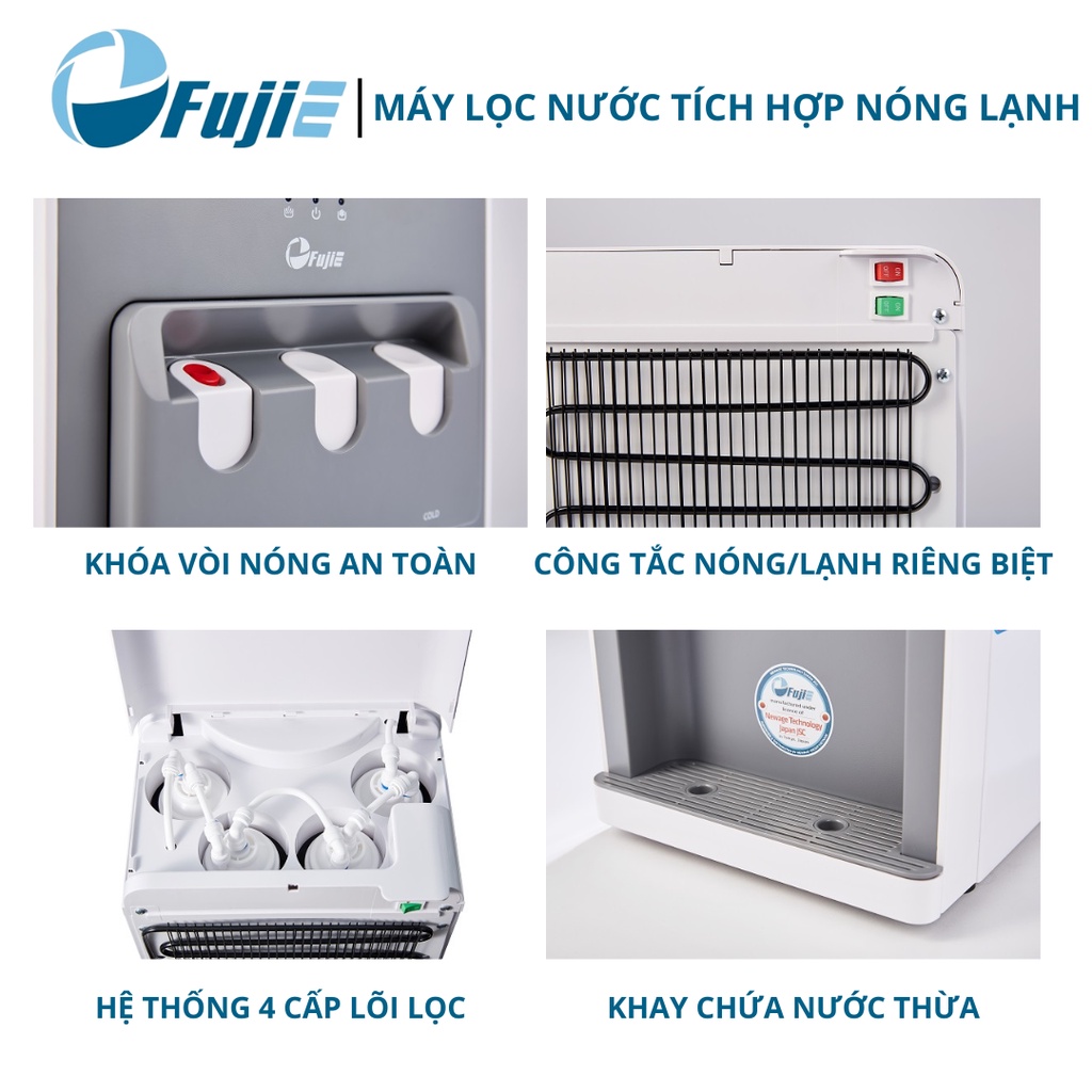 Máy lọc nước tích hợp làm nóng lạnh cao cấp FujiHome WP507C, công nghệ , không nước thải tiết kiệm nước