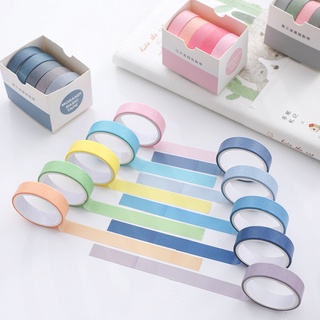 Bộ 5 Cuộn Băng Keo Washi Nhiều Màu Sắc Dùng Trang Trí Sổ Tay Đẹp Mắt