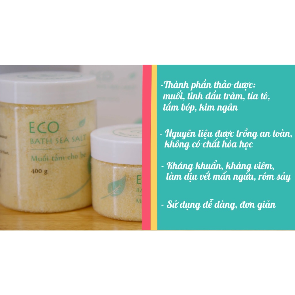 Ảnh Muối Tắm Bé Eco Sinh Dược 200g - Giảm Rôm Sảy , Mề Đay , An Toàn Cho Bé Sơ Sinh 4
