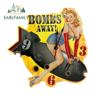 EARLFAMILY 13cm Cho Pin-up Bombs Away Thế Chiến Thứ Hai Dán Xe Ô Tô Sáng Tạo Người Cắm Trại Chống Trầy Xước Đề Can Cho Xe Chiến Tranh