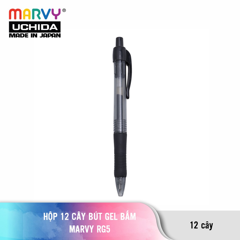 Ảnh Hộp 12 cây Bút gel bấm Marvy Uchida RG5 ngòi 0.5mm 1