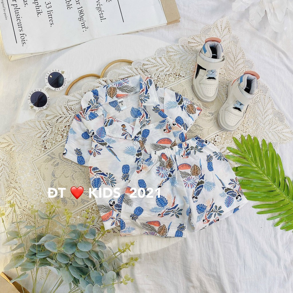 BỘ HOA LÁ VẢI ĐŨI CỰC MÁT MÙA HÈ ĐI BIỂN CHO BÉ (8-22kg)