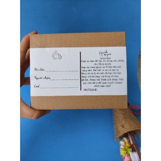 Combo 50 Tem decal dán Mã vận đơn và Lời cảm ơn khách hàng giấy nhiệt sẵn keo kích thước 7,5cm x 15cm