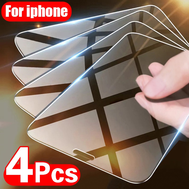 4 Kính Cường Lực Tương Thích Cho iPhone 14 Pro MAX 11 12 13 Pro 17 Pro Max Kính Bảo Vệ Màn Hình 16 15 17 Air