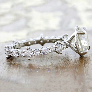 Nhẫn Mạ Bạc 925 Đính Đá Zircon Đơn Giản Thời Trang Cho Nữ