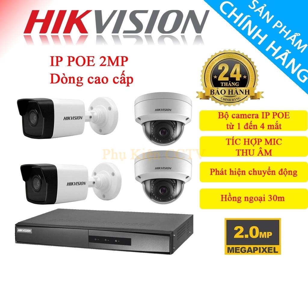 Bộ Camera 1/2/3/4 Mắt IP POE HIKVISION 2.0MP [ TÍC HỢP MIC ] - Hàng ...