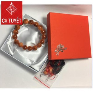 Vòng đeo tay huyết long 10ly 17 hạt dành cho tay nhỏ - Kèm hộp đỏ và hạt, dây dự phòng
