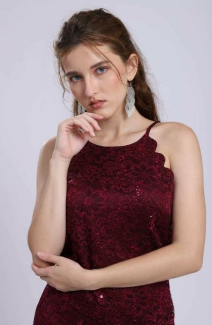 Đầm nữ dạng yếm sequin lấp lánh AByer xuất Mỹ