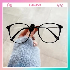 Gọng kính cận nam nữ thời trang HANASO mắt tròn quốc dân chống tia UV đạt chuẩn ANSI đẹp giả rẻ thay được tròng cận 090