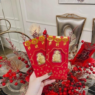 Bao lì xì thần tài mạ vàng 24k
