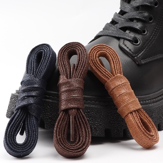 1 Cặp Dây Giày Bằng Cotton Sáp Dẹt Rộng 0.8CM Chống Nước Unisex