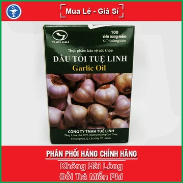 Dầu Tỏi Tuệ Linh (Garlic Oil) Hộp 100 viên - Giúp Kiểm Soát Mỡ Máu, Tăng Sức Đề Kháng