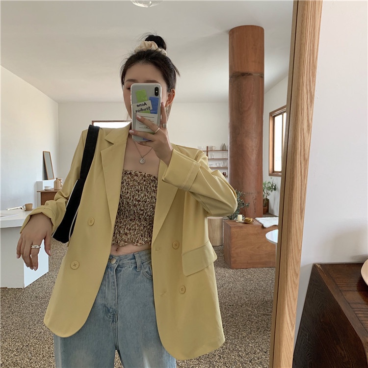 NZN vest dài tay nữ phom rộng Oversize phong cách công sở thư giãn chất liệu mềm mại nhiều màu lựa chọn cho làm việc và cuối tuần