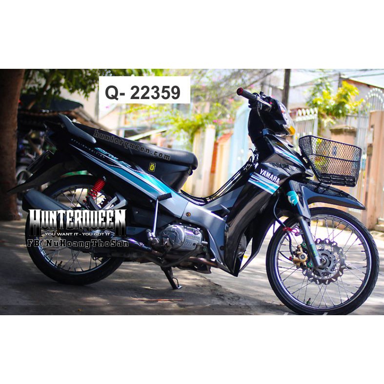 Tem xe Sirius đen bạc, phối tem 2015 xanh ngọc - Lưu ý mẫu tem không có tem yếm, khách cần làm thêm thì inbox