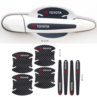 Bộ 4/8 Miếng Dán Bảo Vệ Tay Cầm Xe Hơi Bằng Sợi Carbon Cho Toyota Wish Vios Avanza Fortuner Innova Camry Corolla