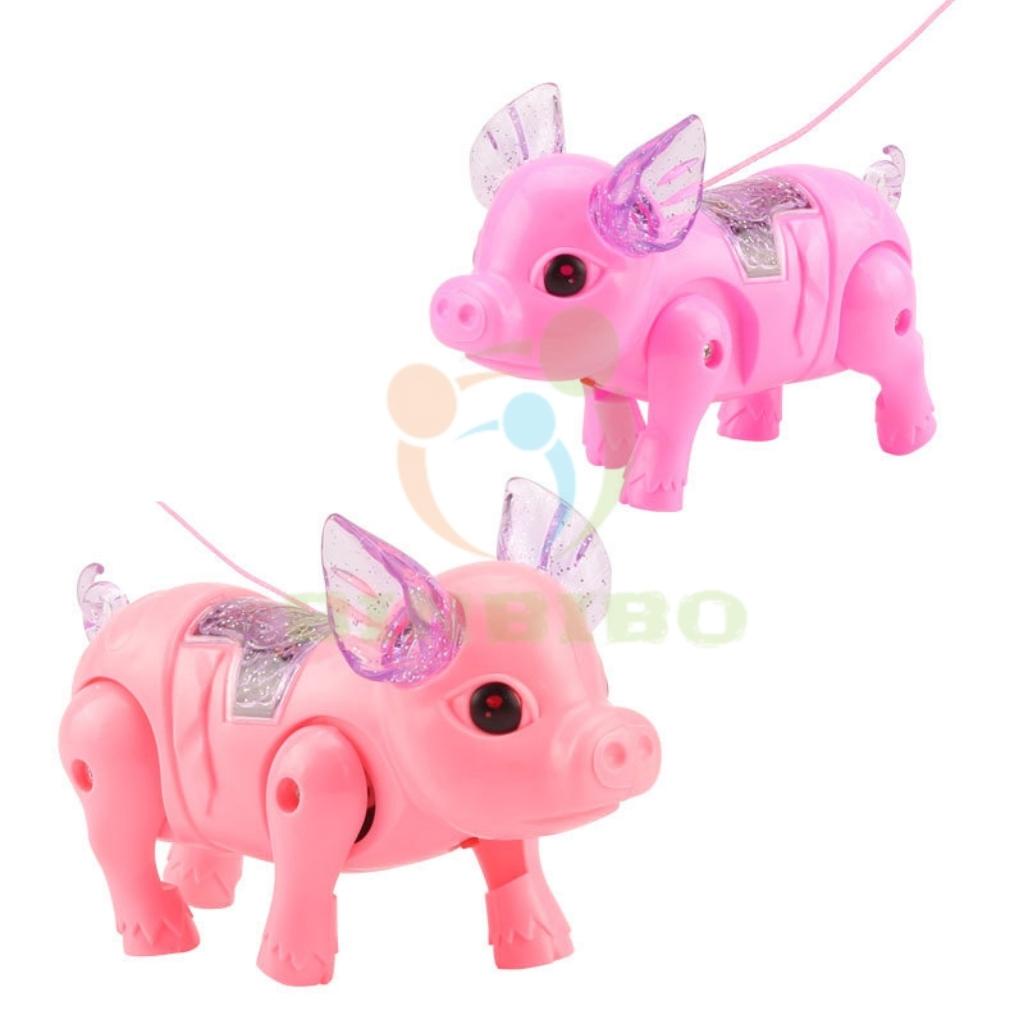 Heo đồ chơi biết đi phát sáng có nhạc cực vui cho bé