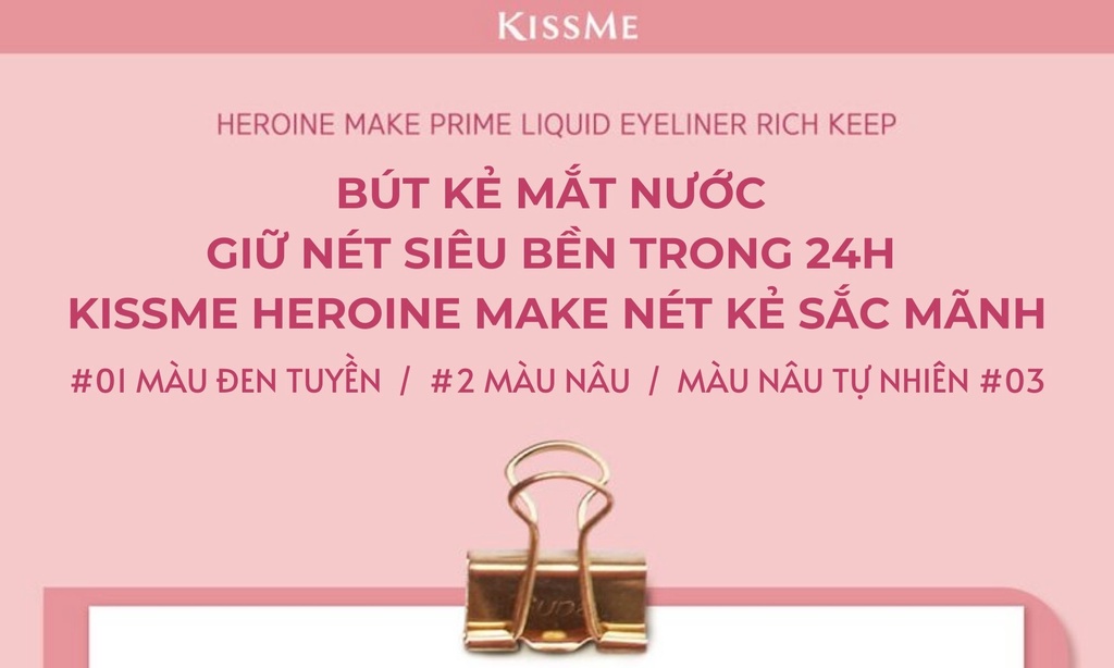 Mô tả Bút kẻ mắt nước Kissme bản cải tiến siêu bền Heroine Make Prime Liquid Eyeliner nét siêu mảnh 0.1mm - 4