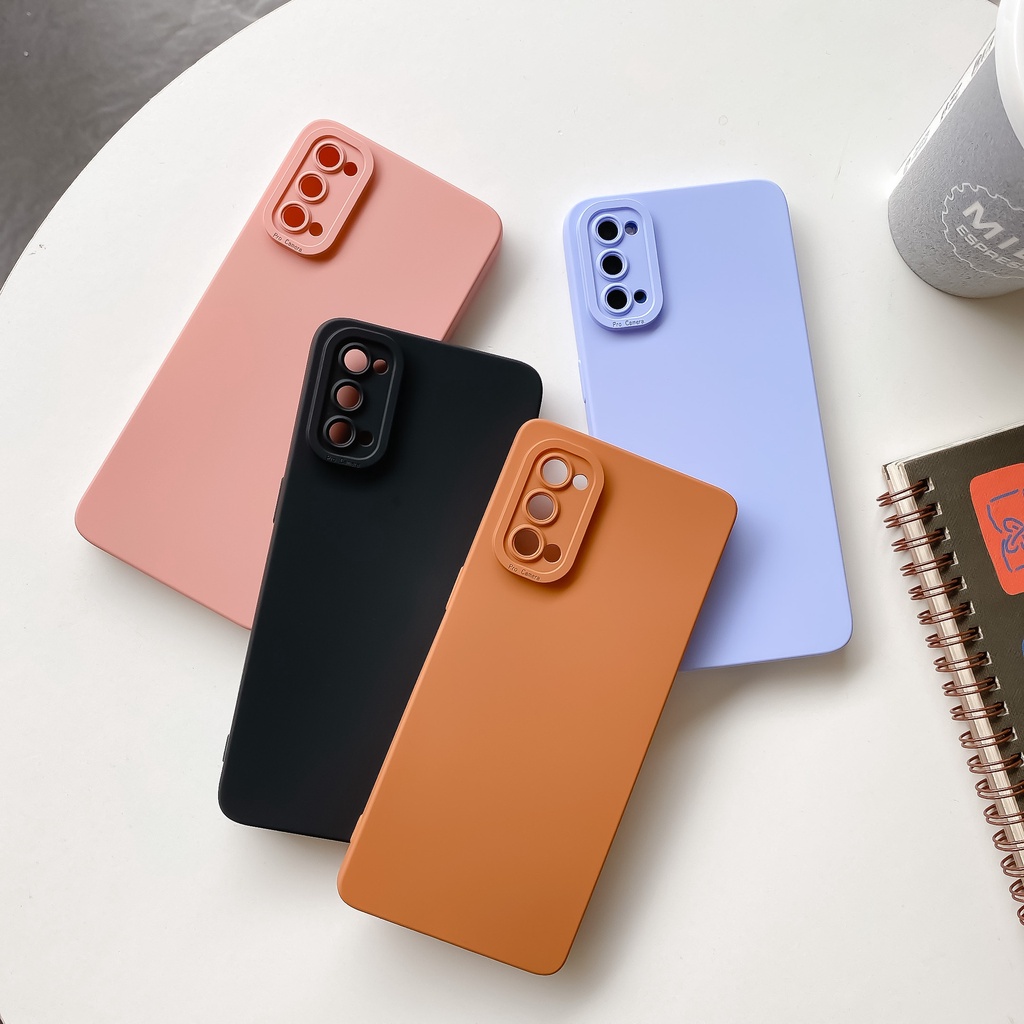 Ốp điện thoại viền vuông màu trơn chống sốc cho OPPO A38 A18 A16 A16s A15 A15s A74 A95 A54 A55 A72 A52 A72 A53 A33 A32 A12 A5s 4G 5G 2026