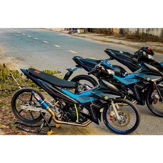 Tem trùm Exciter 150 yamaha  đen xanh dương kẻ nâu - Độ dán team trùm decal xe máy - Team trùm ex decal rẻ đẹp và chất