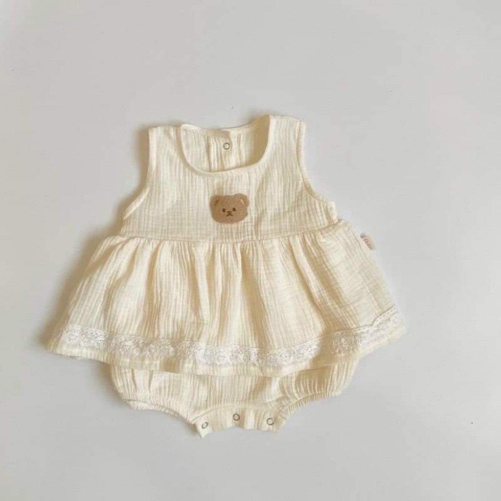 Bodysuit Cho Bé Gái Hình Gấu, Đồ Hè Cho Bé Gái Từ 5-13kg TNB