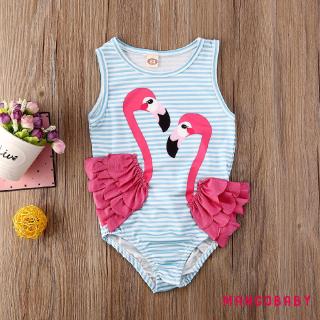 ♬Mg♪-Flamingo Kid Baby Girl One Piece Bikini Đồ bơi Bộ đồ tắm Đồ bơi đi biển
