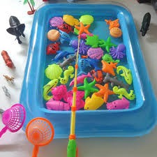 Bể phao câu cá cho bé đầy đủ phụ kiện kèm phao lớn 60X45CM