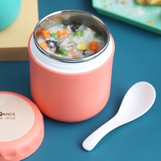 cốc đựng cháo giữ nhiệt kèm muỗng, cốc đựng canh đựng cháo có quai xách mẫu mới