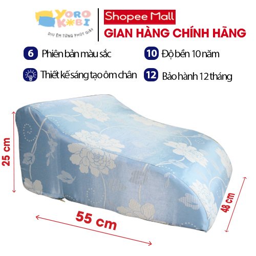 Ảnh Gối kê chân giãn tĩnh mạch YOROKOBI cao 28cm giảm phù nề chân, tê bì, vọp bẻ 1