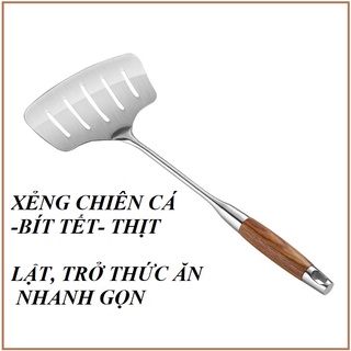 Xẻng Lật ,Chiên Cá Chất Liệu INOX 304 Tay Cầm Chống Nóng, Dụng Cụ Nhà Bếp Hữu ích