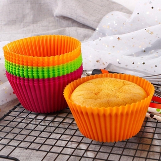 Bộ 12 Khuôn Silicon Làm Bánh Cupcake,Muffin Mầu Sắc Chịu Nhiệt Cao