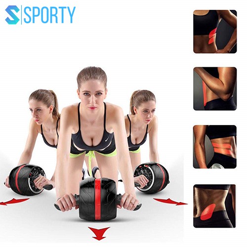 Con lăn tập cơ bụng YOGA chống ồn, dụng cụ SPORTY được thiết kế chắc chắn, tích hợp lò xo hiện đại