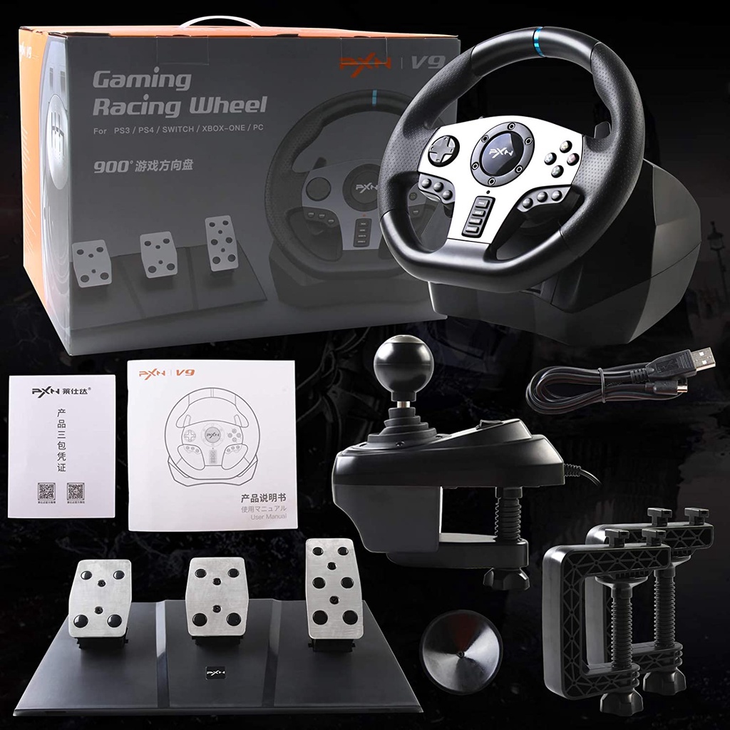 Vô lăng chơi game PXN V9 Gaming Racing Wheel - Hàng Chính Hãng | Shopee Việt Nam