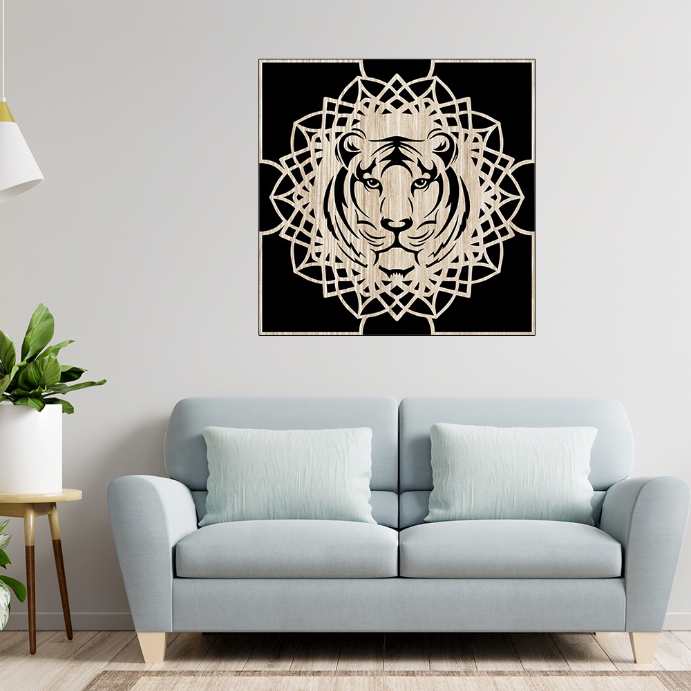 Tranh mandala họa tiết hình con hổ