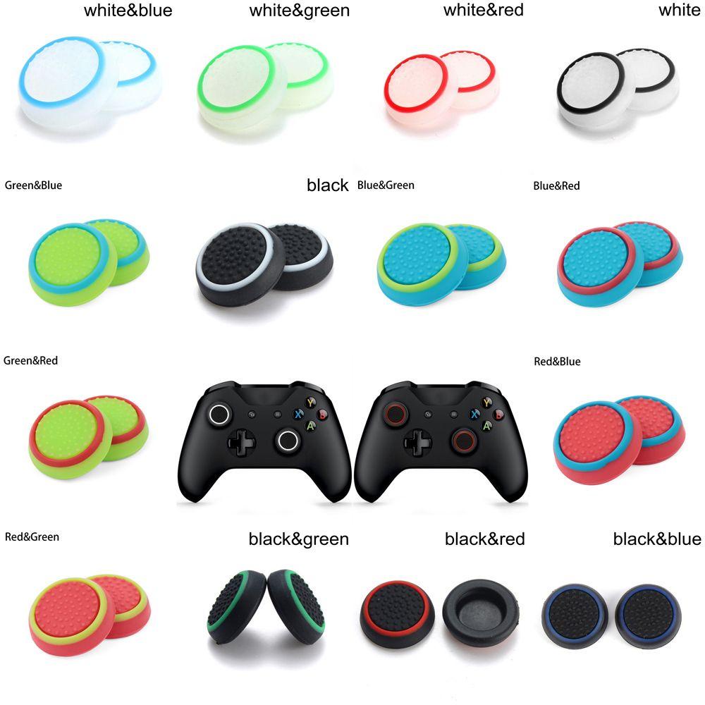 NKSFX 4 Chiếc Nắp Cần Điều Khiển Thay Thế Analog 360 Silicone Bộ Điều Khiển Phụ Kiện Cho PS3 PS4 XBOX Một