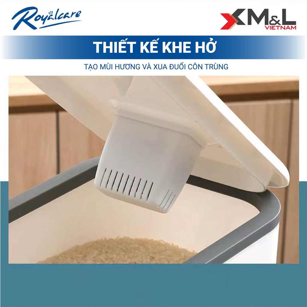 Thùng đựng gạo thông minh M&L - bao gồm khay đựng ngũ cốc - chống ẩm mốc côn trùng - loại dày, xịn