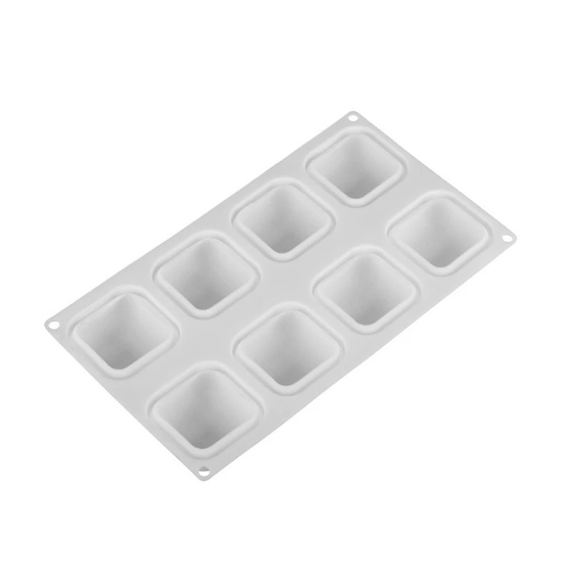 Khuôn silicone Làm Bánh 8 Ngăn Tạo Hình Vuông Tiện Dụng
