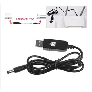 1M USB DC 5V Đến 12V 2.1x5.5mm Góc Phải Nam Bước Lên Bộ Chuyển Đổi Cáp Cho Bộ Định Tuyến LED Dải Ánh Sáng